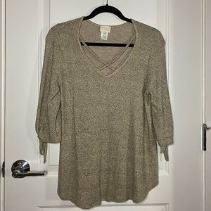 Caution To The Wind Gray Long Sleeve Top